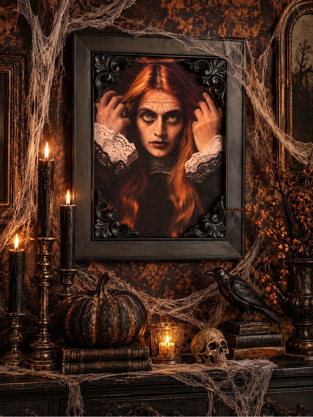 Framed Halloween Lenticular Hologram Black Framed Portrait 12 x 10